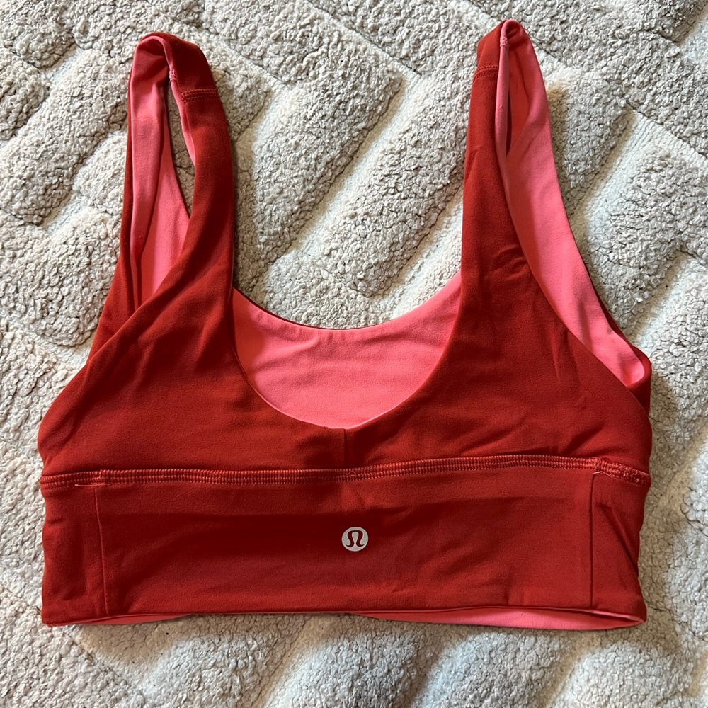 Lululemon align yoga bra reversible raspberry cream / red rock